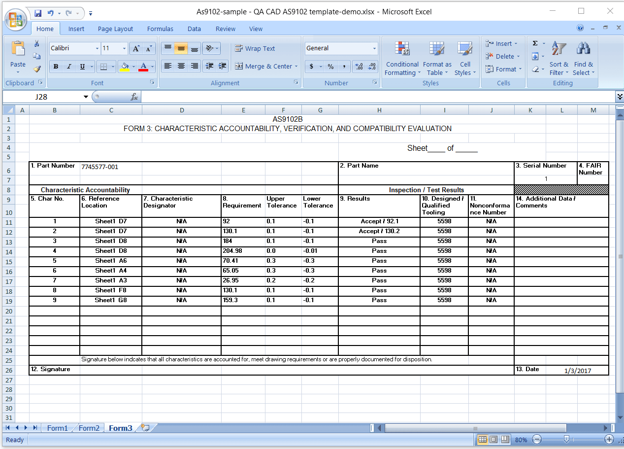 FAI & Dimensional Reports