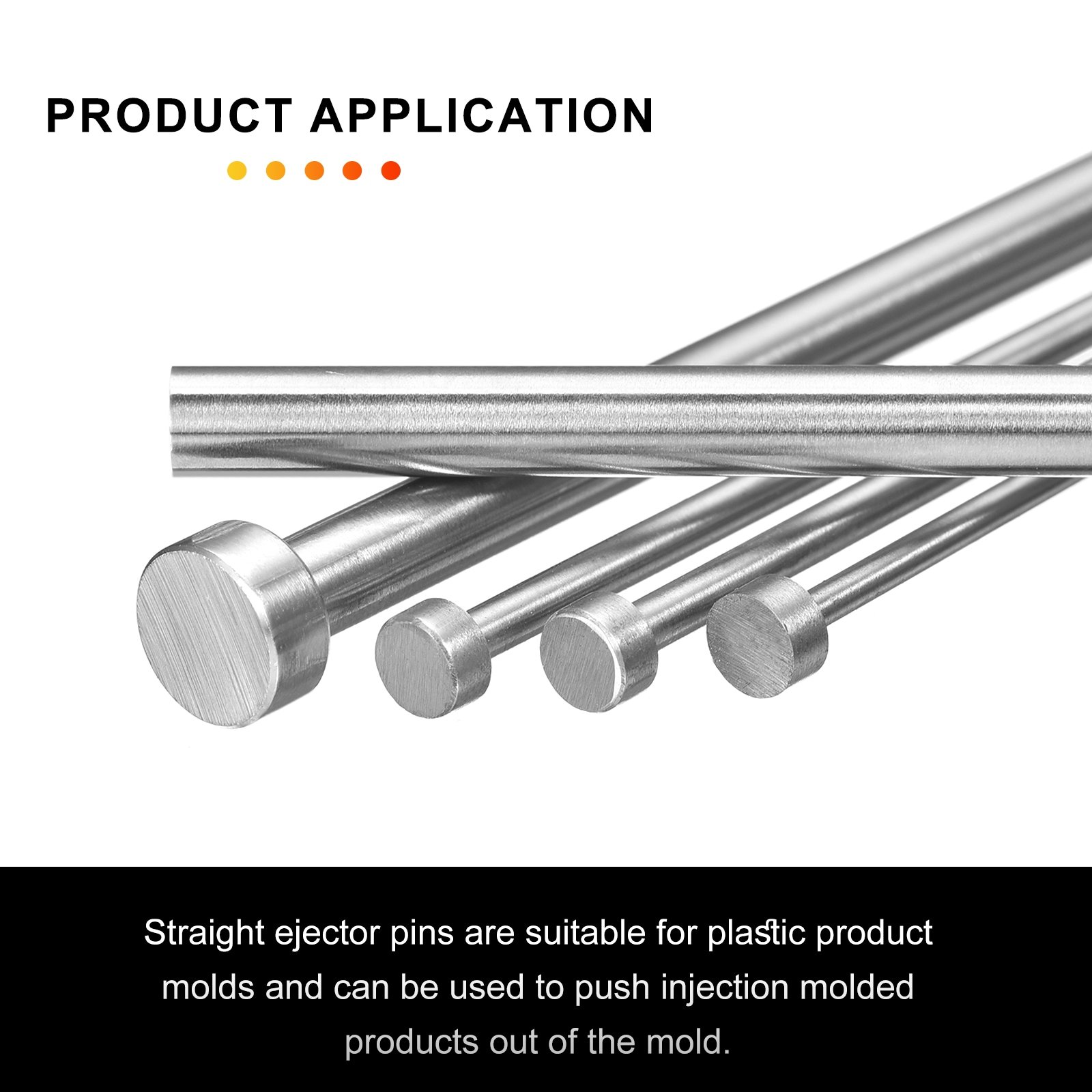 High-precision straight ejector pin for automotive connector tooling